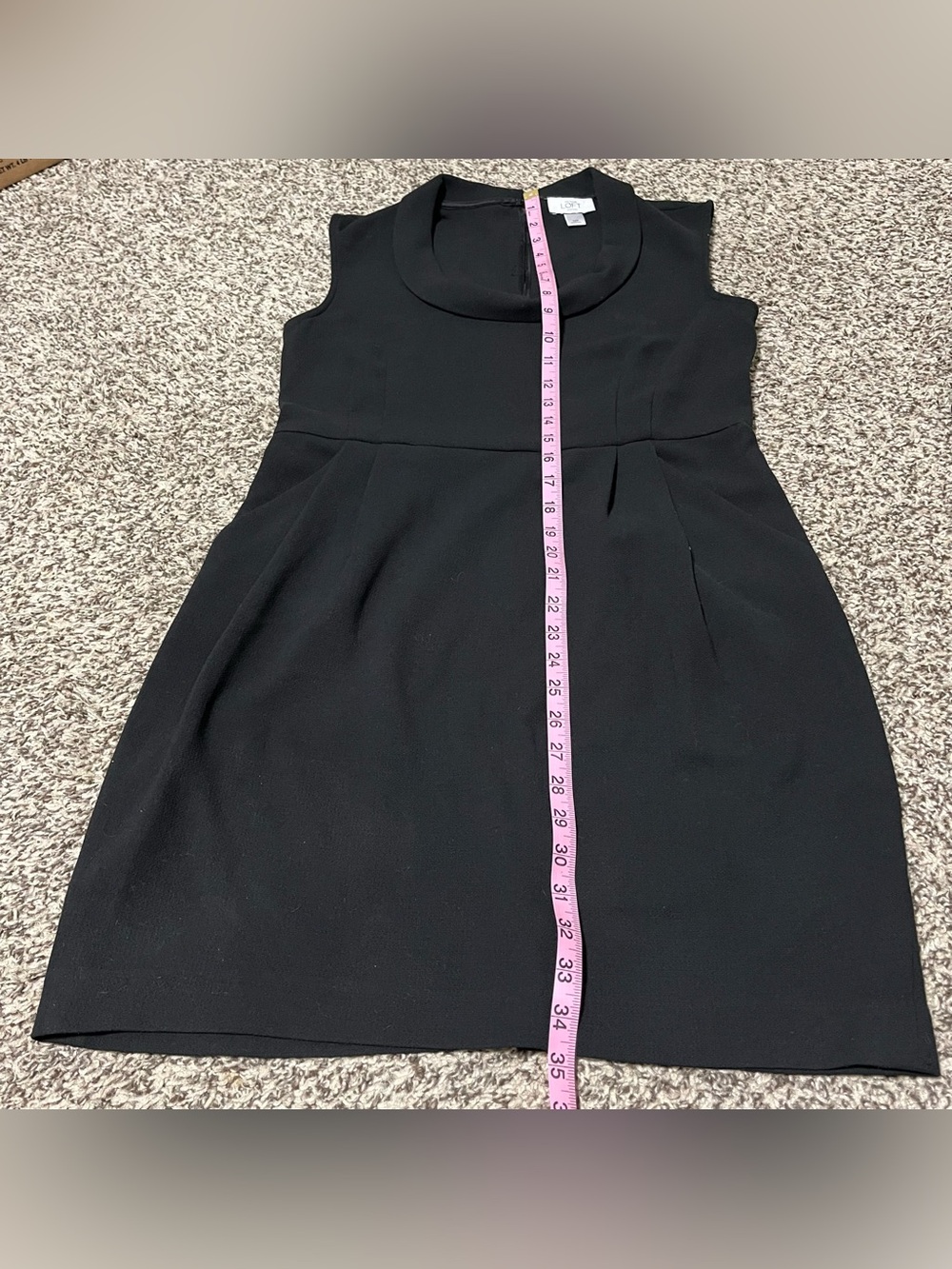 Ann Taylor Black Sleeveless Ponte Shift Dress Size 12P “Like New”